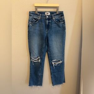 PAIGE Women's Distressed Boyfriend Jeans in Blue